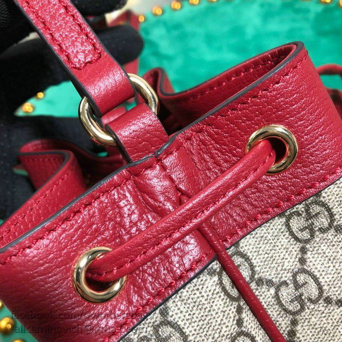 Gucci GG Supreme Bucket Bag Red 550620