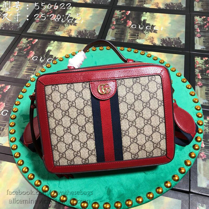 Gucci Ophidia Small GG Shoulder Bag Red 550622
