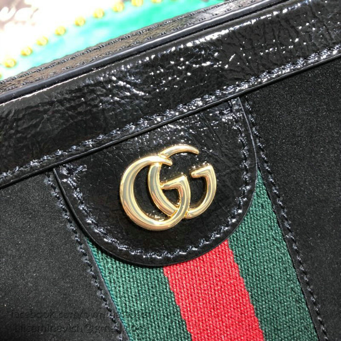 Gucci Ophidia Suede Small Shoulder Bag Black 550622