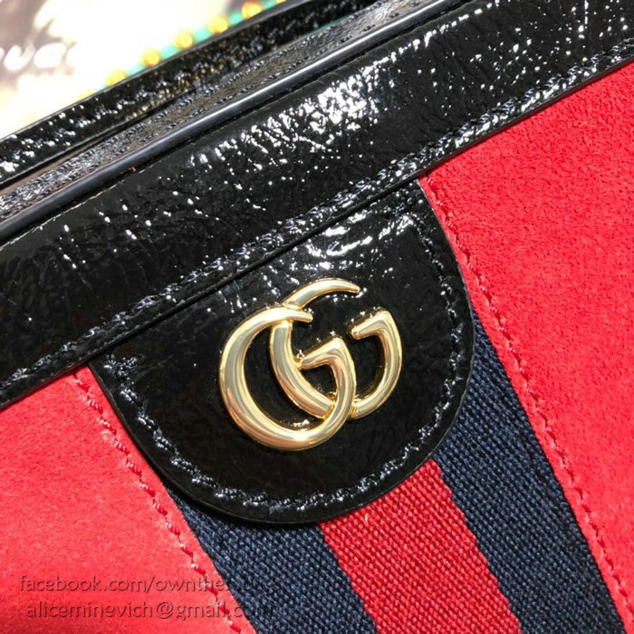 Gucci Ophidia Suede Small Shoulder Bag Red 550622