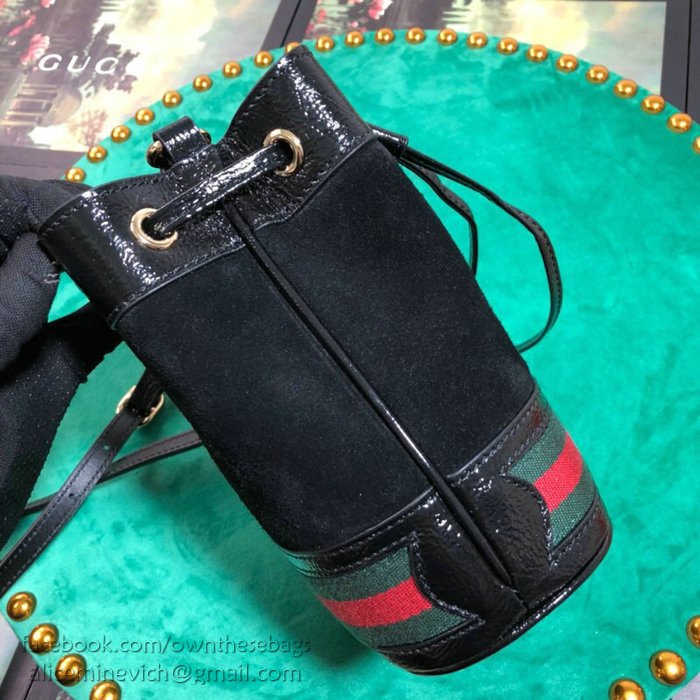 Gucci Suede Bucket Bag Black 550620
