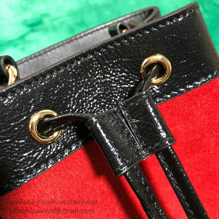 Gucci Suede Bucket Bag Red 550620