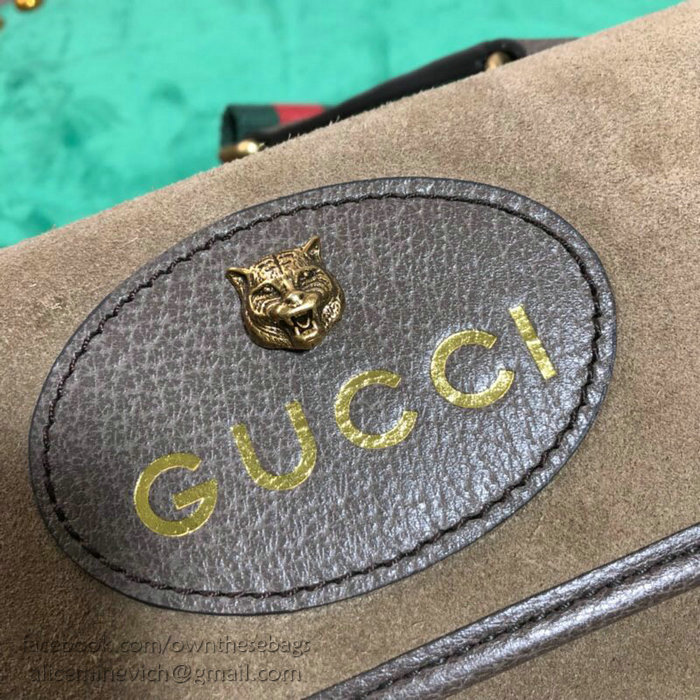 Gucci Suede Messenger Bag Brown 501050