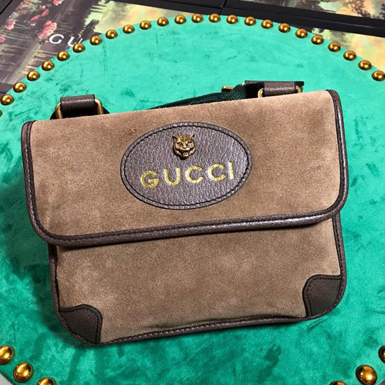 Gucci Suede Messenger Bag Brown 501050