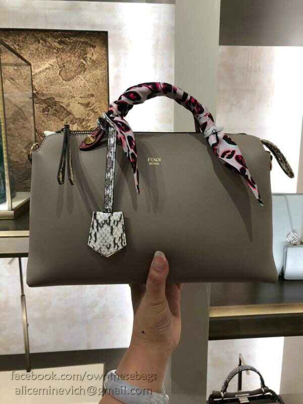 Fendi By The Way Regular Boston Bag Grey and Red F871491