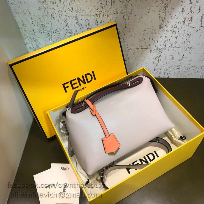 Fendi By The Way Regular Boston Bag Off-white and Coffee F81491
