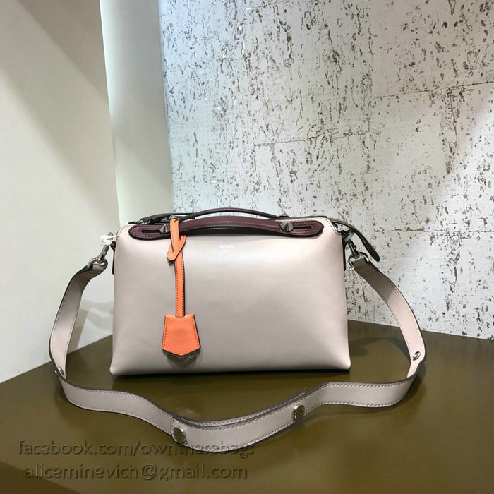 Fendi By The Way Regular Boston Bag Off-white and Coffee F81491