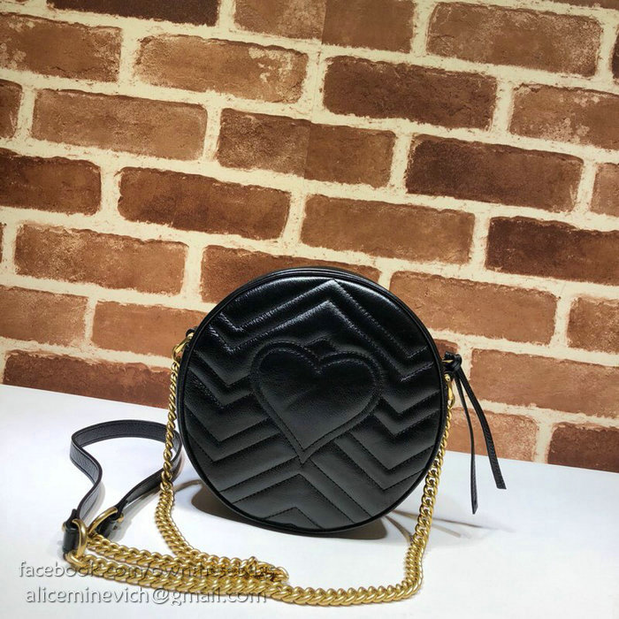 Gucci GG Marmont Mini Round Shoulder Bag Black 550154