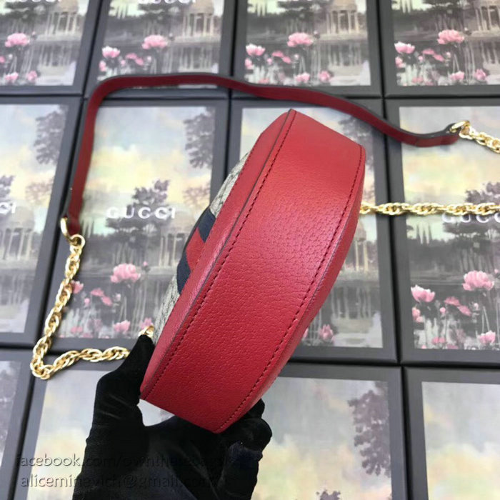 Gucci Ophidia Mini GG Round Shoulder Bag Red 550618