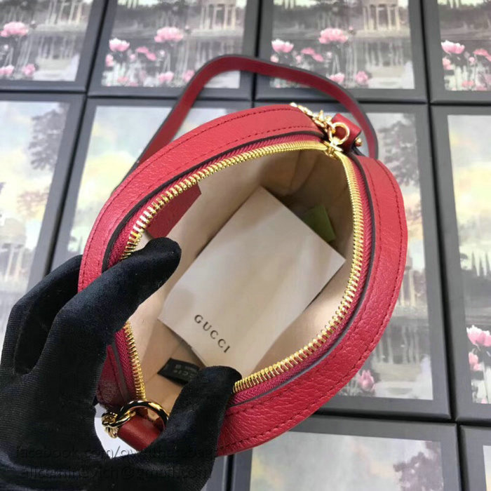 Gucci Ophidia Mini GG Round Shoulder Bag Red 550618