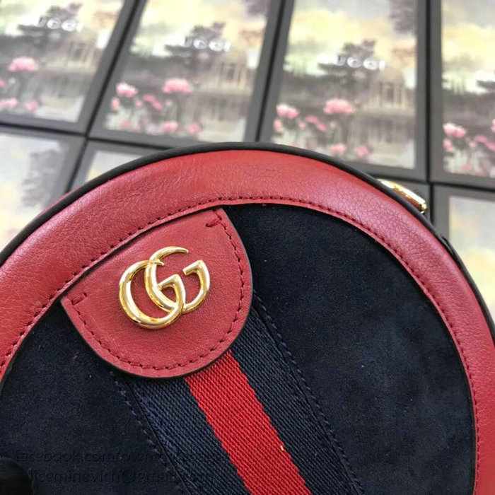 Gucci Ophidia Mini Round Shoulder Bag Blue 550618
