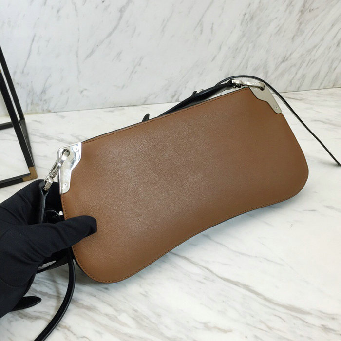 Prada Sidonie Leather Shoulder Bag Brown 1BH111
