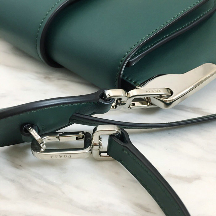 Prada Sidonie Leather Shoulder Bag Green 1BD168