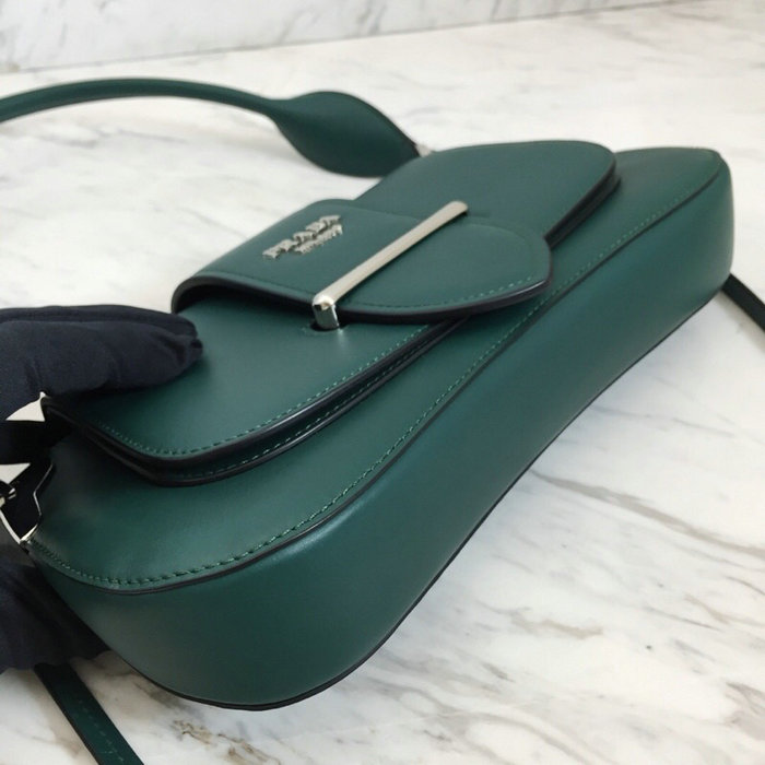 Prada Sidonie Leather Shoulder Bag Green 1BD168