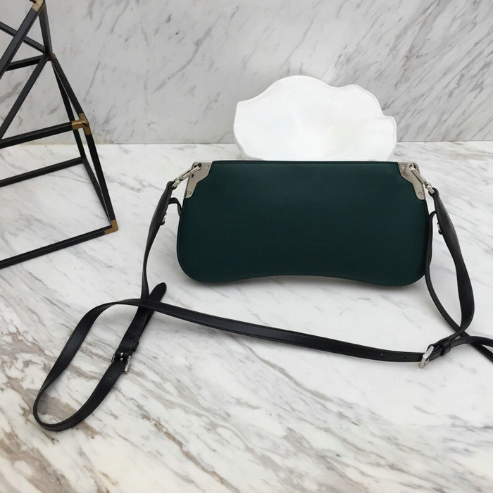 Prada Sidonie Leather Shoulder Bag Green 1BH111