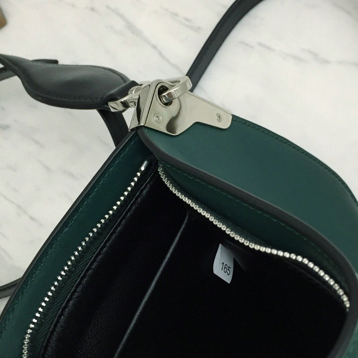 Prada Sidonie Leather Shoulder Bag Green 1BH111