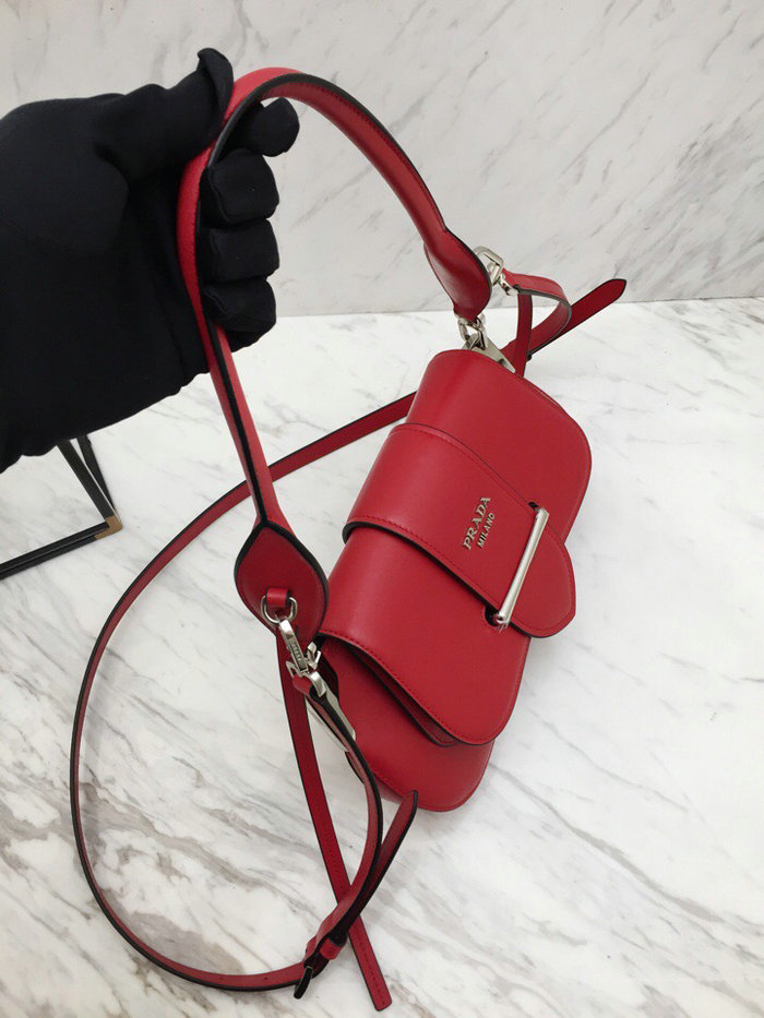 Prada Sidonie Leather Shoulder Bag Red 1BD168