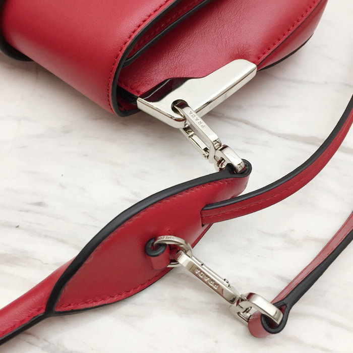 Prada Sidonie Leather Shoulder Bag Red 1BD168