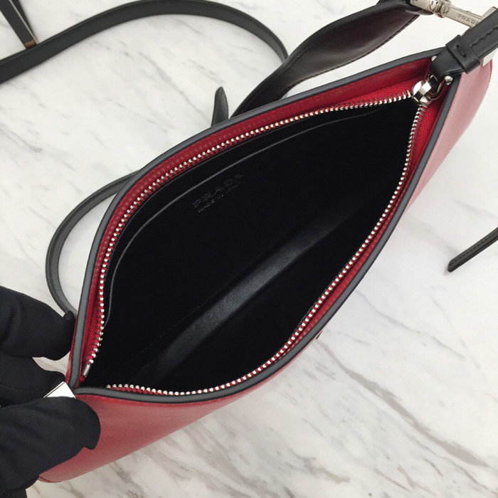 Prada Sidonie Leather Shoulder Bag Red 1BH111