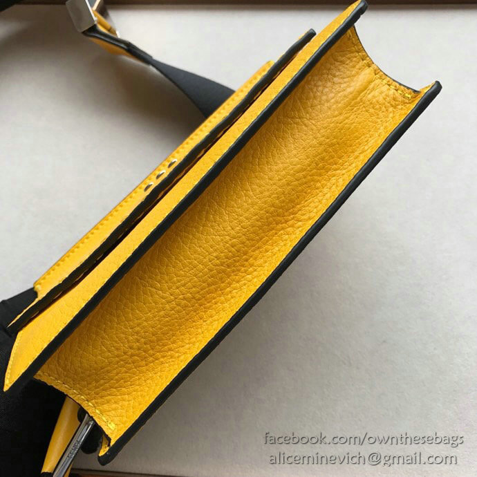 Fendi Calfskin Messenger Bag Yellow F86731