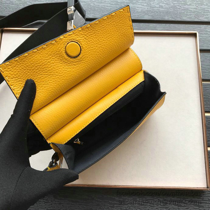Fendi Calfskin Messenger Bag Yellow F86731