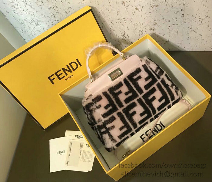 Fendi Wool Peekaboo Bag Pink F880251