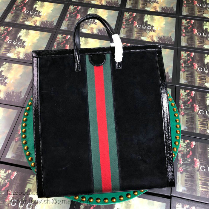 Gucci Ophidia Suede Tote Bag Black 524536