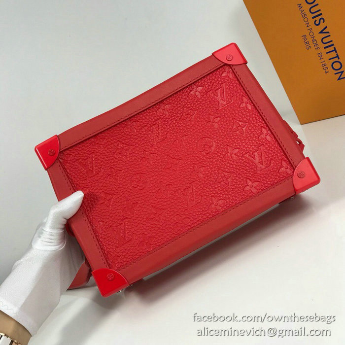 Louis Vuitton Calfskin Box Bag Red M44427