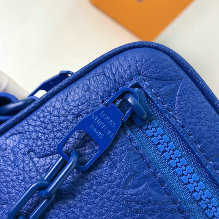 Louis Vuitton Calfskin Clutch Blue M44458