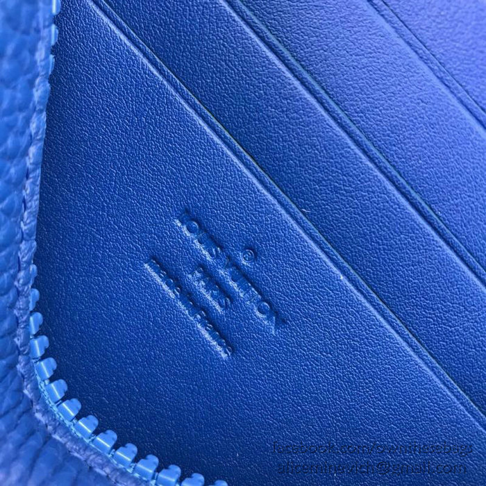 Louis Vuitton Calfskin Clutch Blue M44458