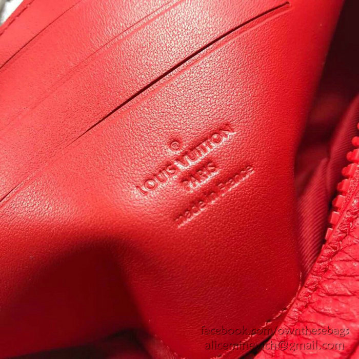 Louis Vuitton Calfskin Clutch Red M44458