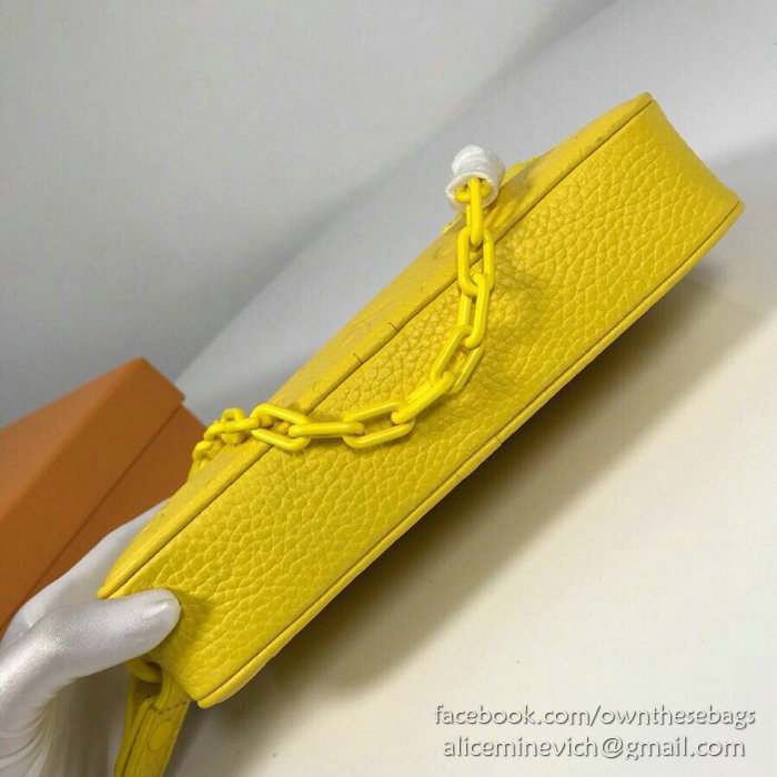 Louis Vuitton Calfskin Clutch Yellow M44458