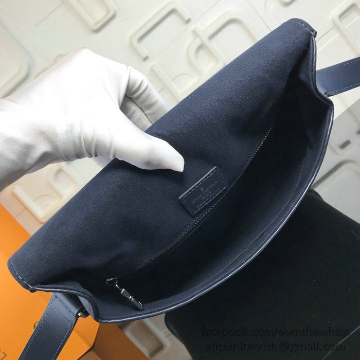 Louis Vuitton Epi Leather Harrington Messenger Bag Blue M53409