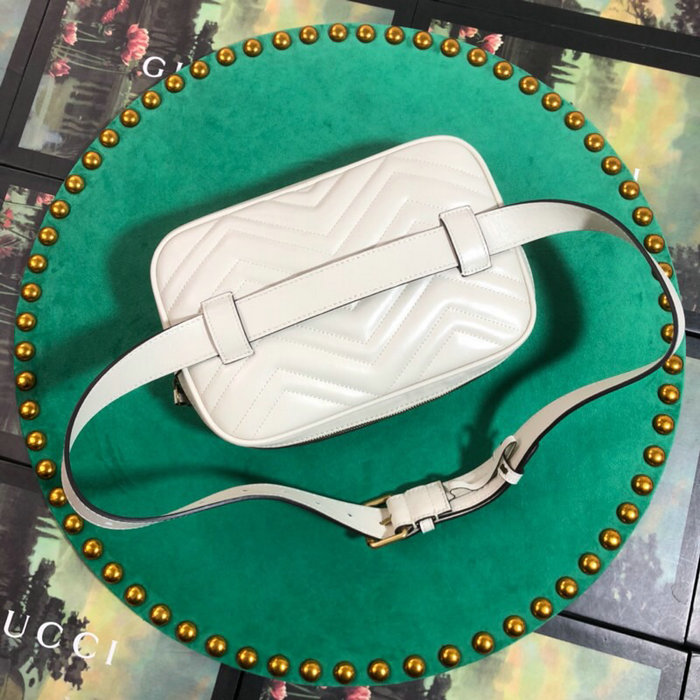Gucci GG Marmont Matelasse Belt Bag White 523380