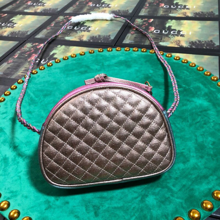 Gucci Laminated Leather Mini Bag Pink and Green 534951