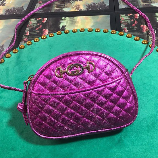 Gucci Laminated Leather Mini Bag Purple 534951