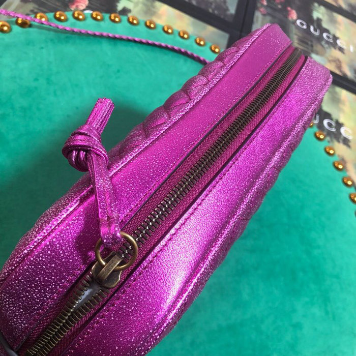 Gucci Laminated Leather Small Shoulder Bag Purple 541061