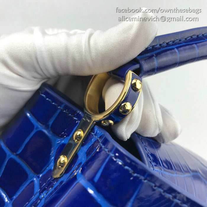 Louis Vuitton Calfskin Capucines Mini Blue N94227