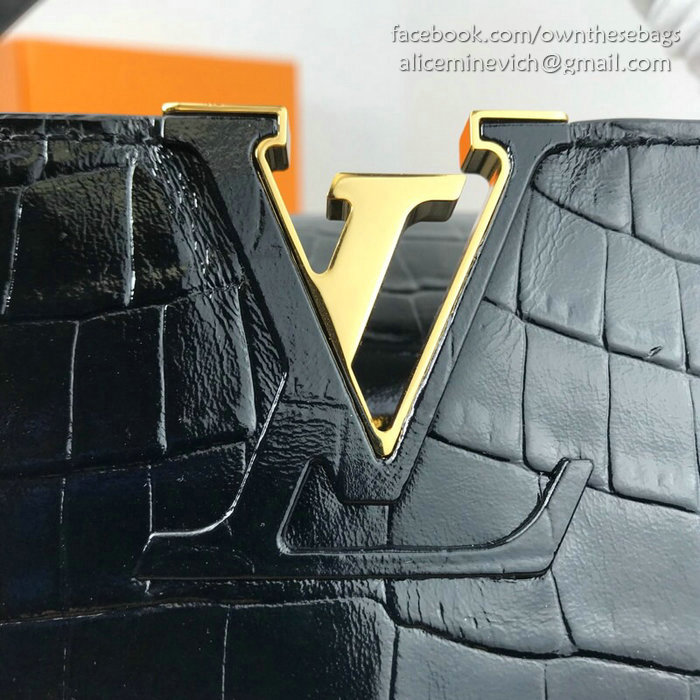 Louis Vuitton Calfskin Capucines Mini Noir N94227