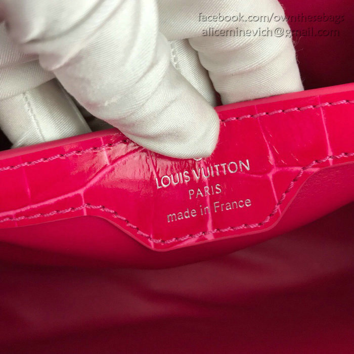 Louis Vuitton Calfskin Capucines Mini Peach N94227