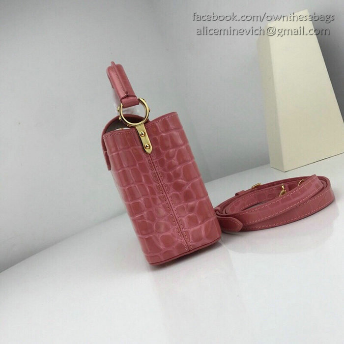 Louis Vuitton Calfskin Capucines Mini Rose Tourmaline N94227
