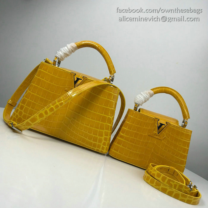 Louis Vuitton Calfskin Capucines Mini Yellow N94227