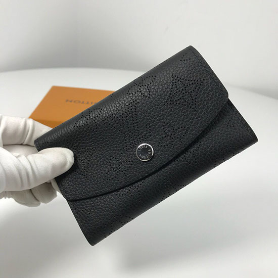 Louis Vuitton Mahina Leather Anae Coin Purse Noir M64052