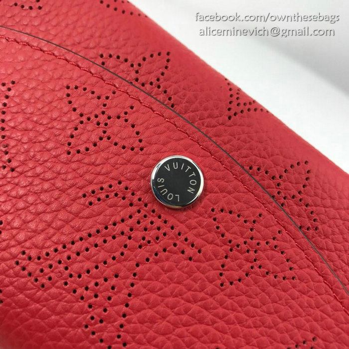 Louis Vuitton Mahina Leather Anae Coin Purse Red M64052