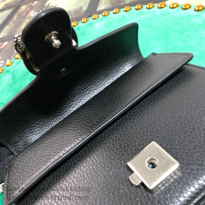 Gucci Dionysus Leather Mini Bag Black 421970