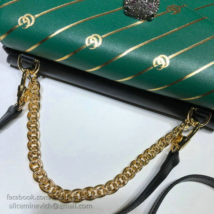 Gucci Medium Double Shoulder Bag Green and Black 524822