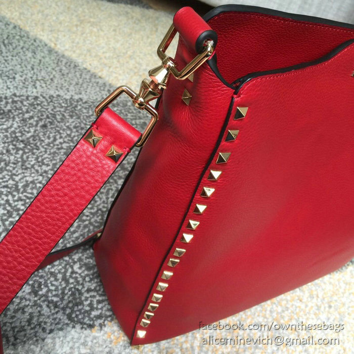 Valentino Soft Calfskin Hobo Bag Red V50031