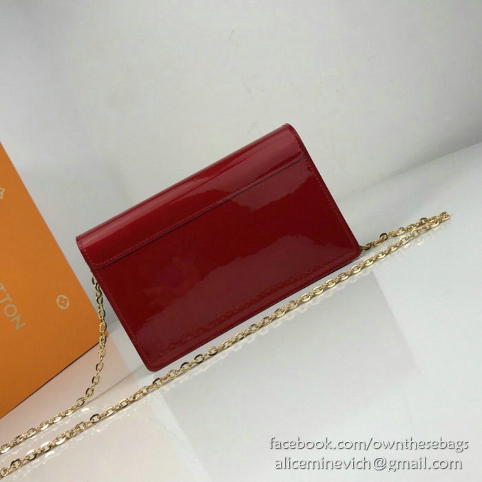 Louis Vuitton Cherrywood Chain Wallet Red M63306