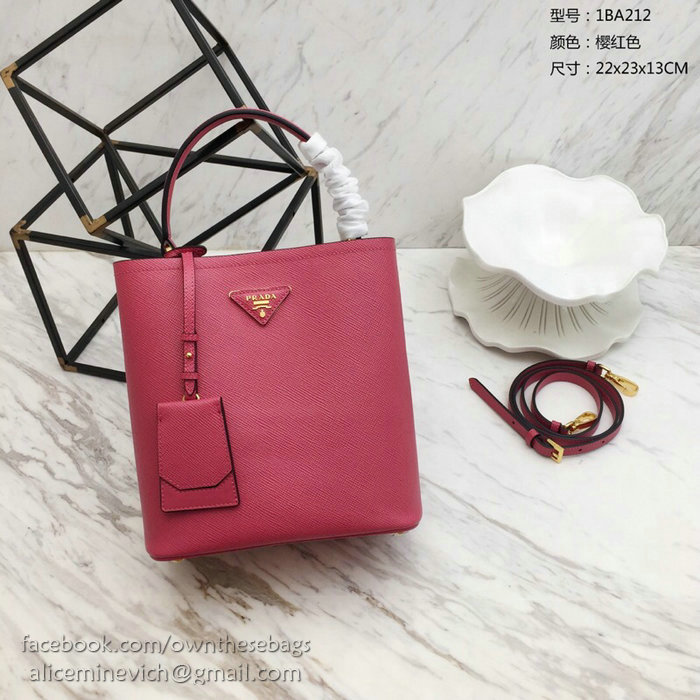 Prada Saffiano Leather Double Medium Bag Rose 1BA212