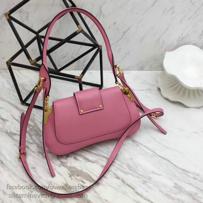 Prada Saffiano Leather Shoulder Bag Pink 1BD168
